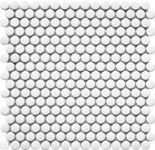 NK41000 Мозаика Homework Penny Round White Matt 31.5x30.9